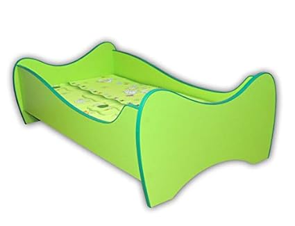 Alcube | Kinderbett Green Swing | 140 x 70 cm | mit Rausfallschutz, Lattenrost und Matratze | MDF beschichtet