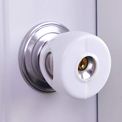Door Knob Safety Cover for Kids,TUSUNNY Baby Safety Door Handle Cover,Easy to Install and Remove on Doors,Universal Design- FIT Most KNOBS,Child Proof Doors - Toddler and Baby Safety(4 Pack)