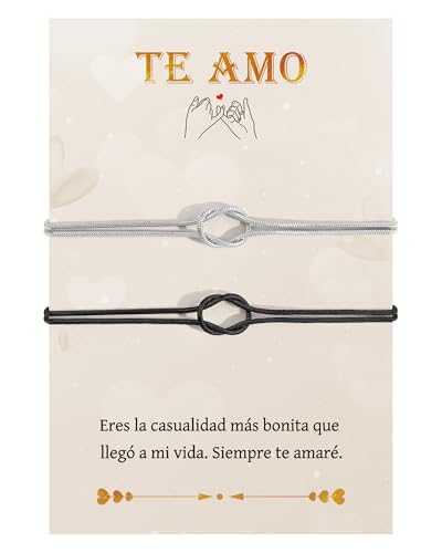 CheersLife 2 Piezas Pulseras para Parejas, Regalos Originales para Parejas, Regalo Aniversario Pareja Destino Regalos Aniversario San Valentín Cumpleaños Para Novio Novia Mujer Hombre Marido Esposa