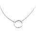 Beauniq Sterling Silver Hammered Open Circle Pendant Necklace