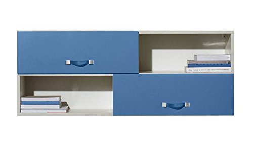 Kinderzimmer - Hängeschrank 'Felipe' 12, Blau / Weiß - Abmessungen: 115 x 45 x 30 cm (B x H x T)