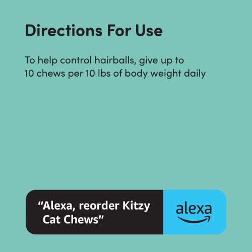 AMAZON BRAND – KITZY HAIRBALL CONTROL CRUNCHY AND SOFT NATURAL CAT CHEWS, TUNA, 16 OZ