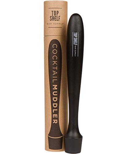 Extra Long Cocktail Muddler - Professional Size 12" Drink Muddler (Black, Plastic)