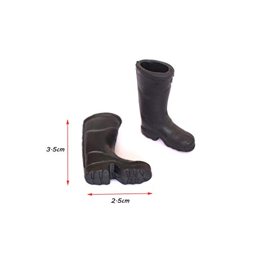 Puppenhaus ZubehöR Miniatur Garten Dekor?Puppen 1/12 Maßstab?schwarz regen Stiefel Schuhe Fee Garten Accessoire 3 Stück… – Bild 5