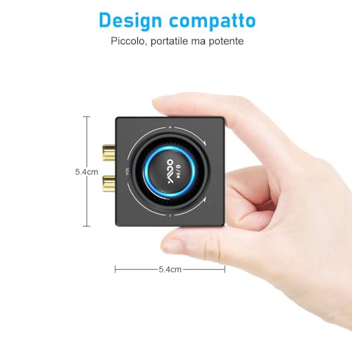 YMOO Bluetooth 5.3 HiFi Audio Receiver for Stereo System, 3.5mm RCA Jack, Wireless Range of 100 Feet, Aux Adapter for Tablet/Smartphone/PC/Laptop/Headphones