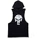 Mens Sleeveless Hoodie Bodybuilding Stringers Workout Tank Tops Fitness Vest ((#2)Black, Medium)