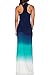 WIWIQS Women`s Tie Dye Ombre Dress Tank Top Casual Maxi Long Dress Dark Blue and Green XL