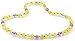 Raw Baltic Amber Teething Necklace made with Amethyst Beads - Sizes from 11 to 14.2 inches (Baby / Toddler / Children) - BoutiqueAmber (11 inches, Raw Lemon / Amethyst)