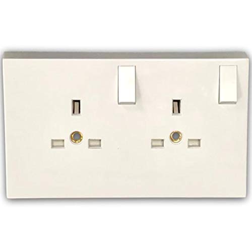 Newlec NL8300/12SCA Socket Converter 1 Gang Single to 2 Gang Double - 13 Amp (GB122W)