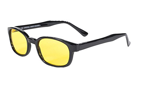 Original X-KD's Biker Yellow Lenses Black Frames 20% Sunglasses
