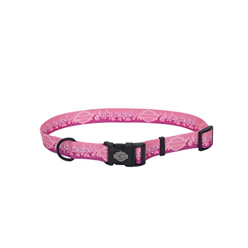 Harley Davidson Pink Flames Pet Collar Medium 12 18 Desertcart