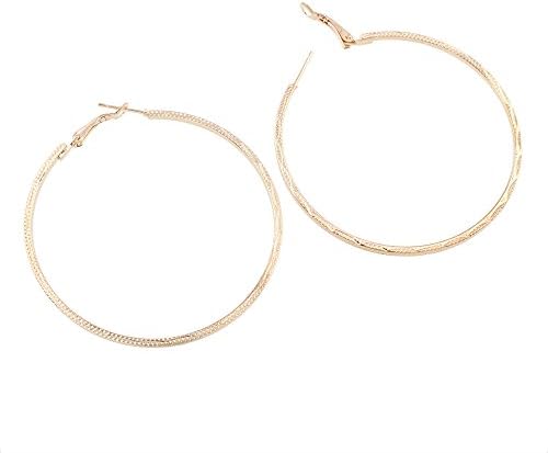 Large Gold Style Target Women's Creole Earrings Stainless Steel Hoop 5.5 cm 2277