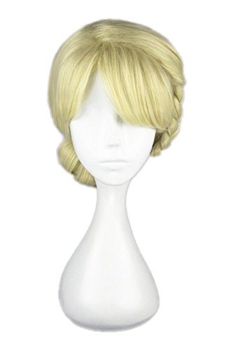 Xcoser Queen Party Elsa Wig Hair Flaxen Hair Style for Coaplay Accessories