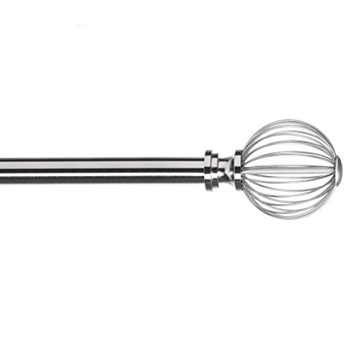 Sheffield Home, AMG, and Enchante Accessories, Ultra - Refined Cage Curtain Rod, 22 to 42-Inch, Brushed Nickel