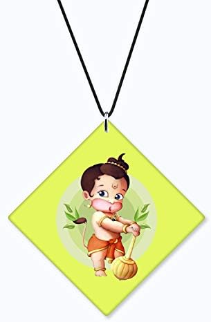 YaYa cafe Religious Gifts Acrylic Car Hanging Accessories Lord Bal Hanuman Printed for Good Luck Interior Decoration
