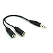 ANRANK AK0102MFB 3.5mm Stereo Audio Y Splitter Cable for Speaker and Headphones (Black)