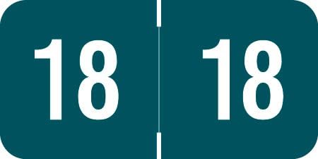 2018 Year Labels, Smead ETYJ Compatible Series, Teal, 500/Roll, 1 Roll, 3/4" x 1-1/2"