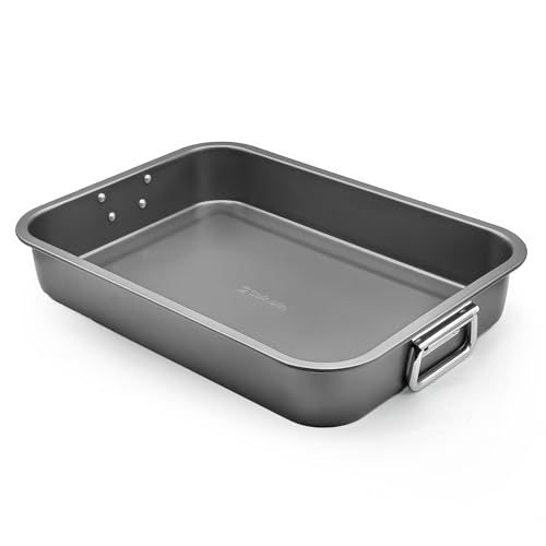 Large Lasagna Pan 12” x 16” - Heavy-Duty Nonstick Casserole Dishes for Oven - Convenient Deep Lasagna Baking Dish With Foldable Handles - Casserole Dish Is Dishwasher Safe and Perfect for Any Meal