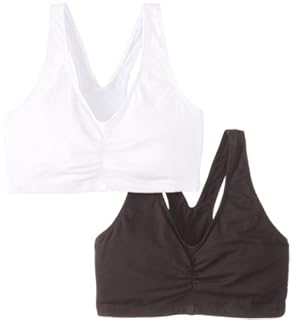 UPC 019585518800 product image for Hanes Women's Comfort-Blend Flex Fit Pullover Bra (Pack of 2),Black/White,Medium | upcitemdb.com