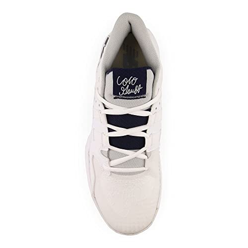 NEW BALANCE UNISEX FUELCELL COCO V1 HARD COURT TENNIS SHOE, WHITE/ECLIPSE/ARCTIC FOX, 4 US MEN
