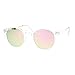 SA106 Retro Clear Frame Keyhole Mirrored Lens Sunglasses Yellow