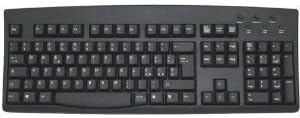 Italian Standard Keyboard Black with Ivory Print USB PS2