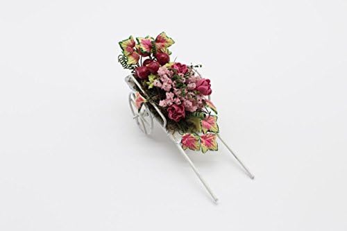 1:12 Dollhouse Miniature, Flowers &amp; Vase, Flowers and Beets in Wheelbarrow