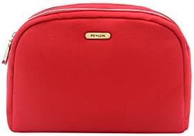 Revlon Dual Compartment Double Zip Pouch Travel Cosmetic Case Red