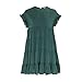 Joteisy Women's O Neck Ruffle Sleeve Tiered Casual Mini Dress (S, Green)
