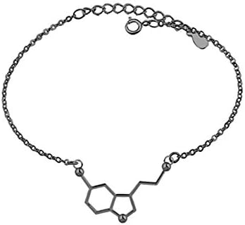 METTU Trendy Serotonin Molecule Bracelet Bangle Chemical Molecular Structure Bracelet for Women Nurse Jewelry Gift