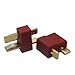 10 Pairs Red Ultra T Plug Connectors Male and Female Connectors for RC LiPo Battery Male and Female + (20 Pack) Shrink Tubing