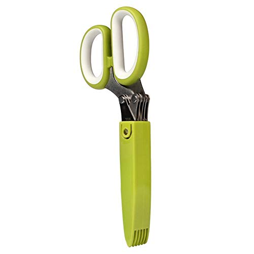Stainless Steel scissors &Multipurpose 5 Blade Kitchen Cutting Shear with Safety Cove and Cleaning Comb