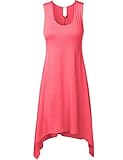 Luna Flower Women's Sleeveless Asymmetric Bottom Hem Short Dresses