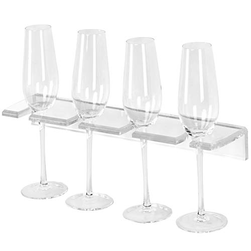 MyGift Clear Acrylic Wine Glass Holder Wall Mounted Stemware Hanging