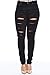 Jack David/GAZOZ /926 Womens Plus Size Distressed Knee Hole Ripped Stretch Jeans Skinny Twill Pants