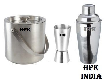 HPK Bar Accessories-HPK-India Cocktail Shaker with ICE Bucket and PEG Measure Glass