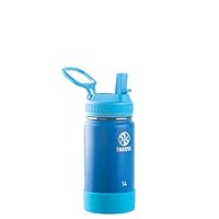 Takeya 51129 Kids Insulated Water Bottle w/Straw Lid, 14 Ounce, Sky