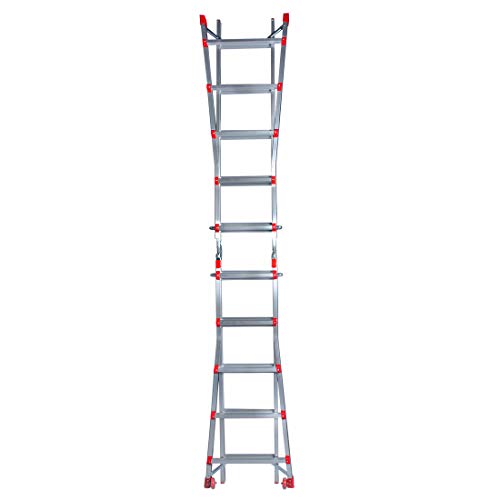 GOOD LIFE EN131 5X4 Step 17 Foot Telescoping Multi-Ladder Aluminum Extension Adjustable & Folding Multi-Use Multi-Position Ladder 300-Pound for Home HMI477 - Thumbnail 6