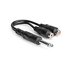 Hosa YPR-103 1/4" TS to Dual RCAF Y Cable