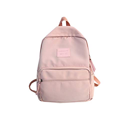 Excursion Sports Solid Color Zipper Backpack for Women, Girls Student Large Capacity Schoolbag Shoulder Bag, Lightweight Street Travel Camping Rucksack Satchel Daypacks