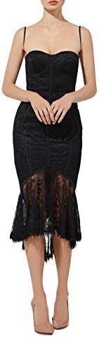 Misha, Darlene Dress,Lace Trumpet Dress with Removable Adjustable Straps, Female, Size 0, 100% Polyster