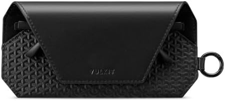 BullStories Leather Eyeglasses Case with Wristlet Lanyard 