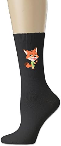 IAIAYA Zootopia Nick Wilde Cotton Crew Socks For Unisex Black