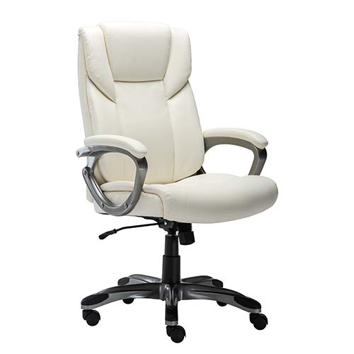 Amazon Basics HighBack Bonded Leather Executive Office Computer Desk