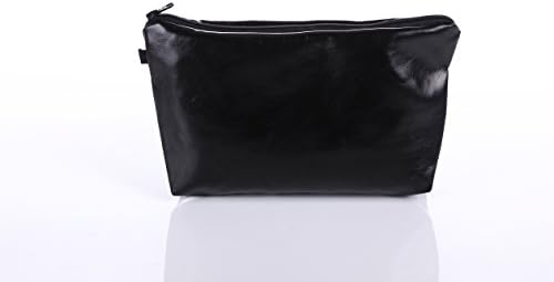 Shiny Black Unisex Zipper Travel Cosmetic Bag Great for Kids, Teens, &amp; Adults! 9 in. x 5 in.