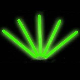 6" lumistick glow stick light sticks green (tube of 25)