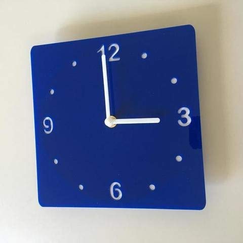 Super Cool Creations Shatterproof Square Wall Clock 21cm - Blue