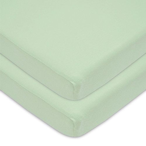 TL Care 2 Pack 100% Natural Cotton Fitted Mini Crib Sheets 38" x 24" - Soft & B…