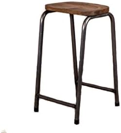Peppermill Interiors METAL LAB STOOL VINTAGE STYLE BAR STOOL WITH OAK TOP