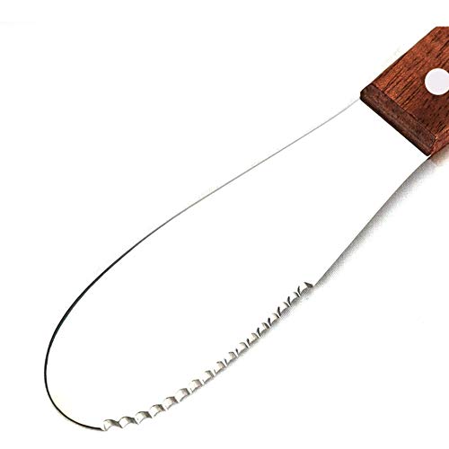 Butter Knife, Stainless Steel Butter Spreader Knife Blade for Toast Sandwiches Cakes Bread - Lightweight Utensil With a Serrated Cutting Edge and Wooden Handle
